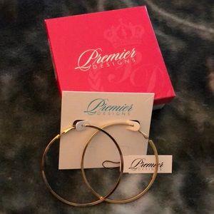 Premier Designs gold hoops NWT